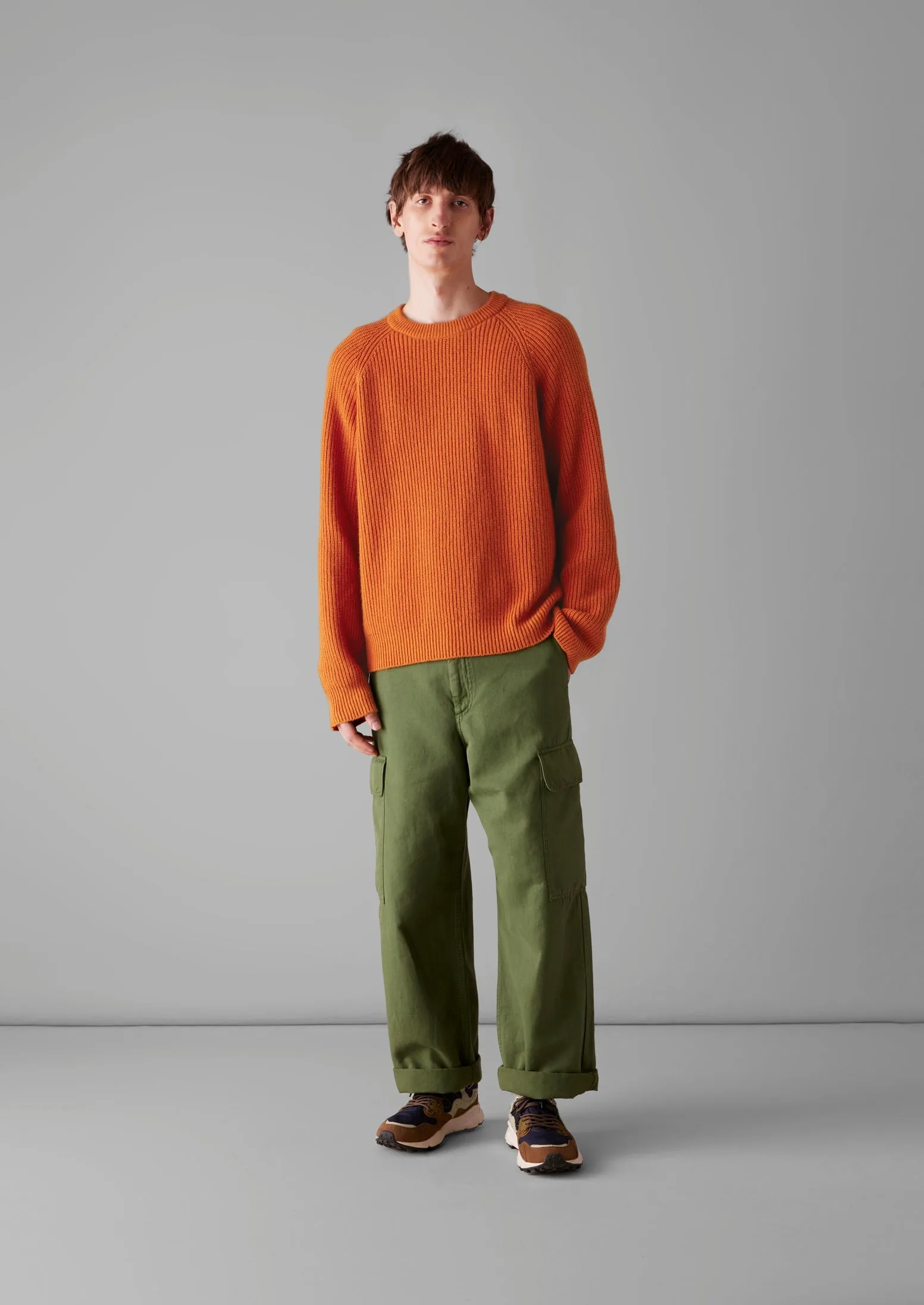 Fisherman Rib Cotton Wool Sweater | Pumpkin sold by TOAST product image thumbnail 3
