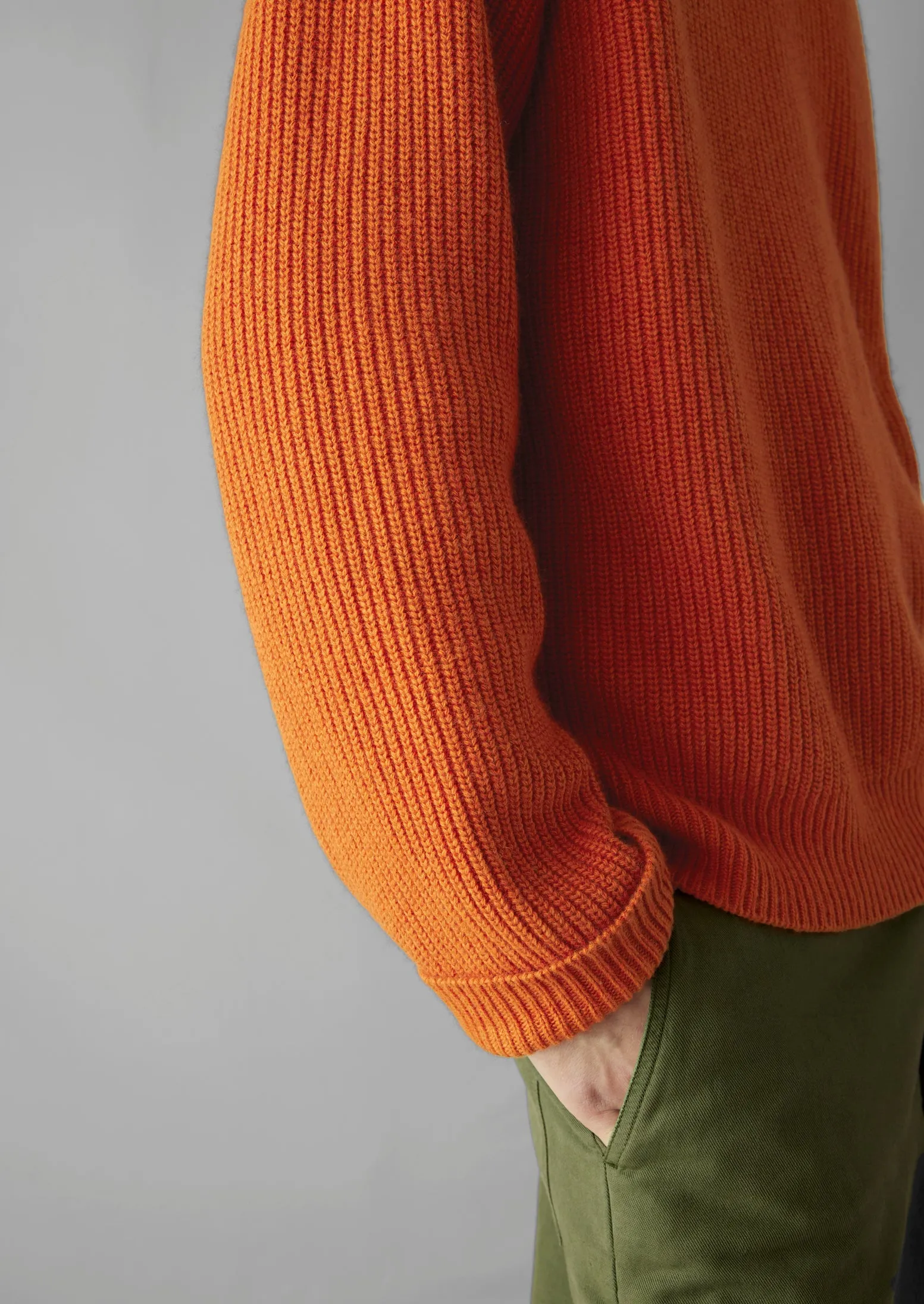 Fisherman Rib Cotton Wool Sweater | Pumpkin sold by TOAST product image thumbnail 4