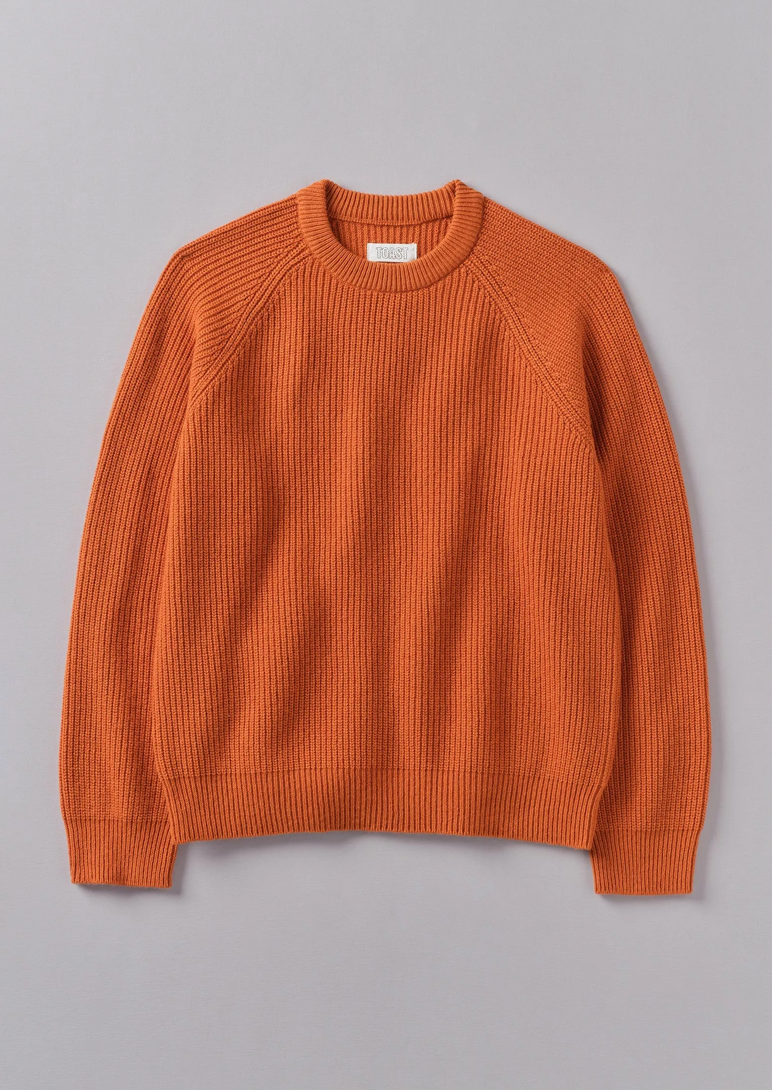 Fisherman Rib Cotton Wool Sweater | Pumpkin sold by TOAST