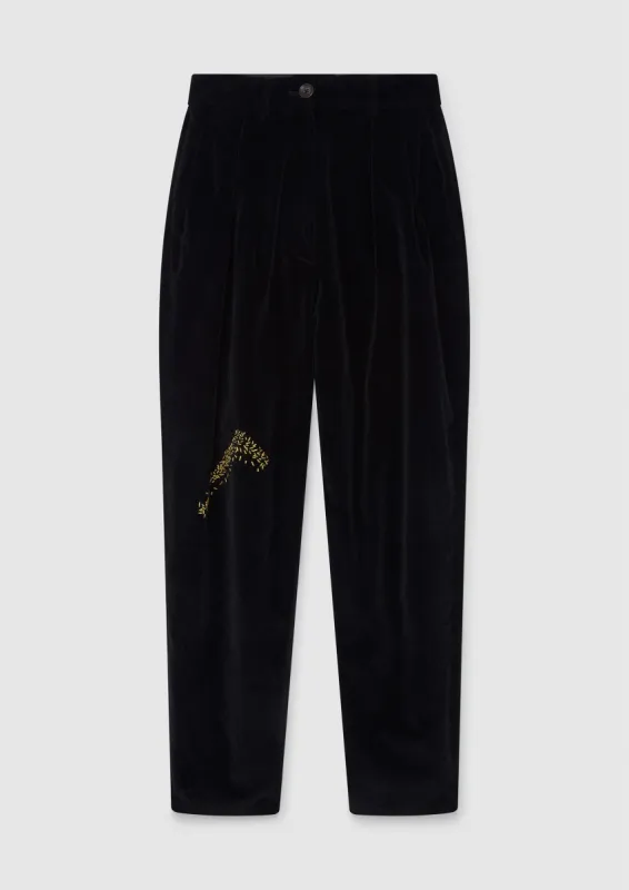 Renewed Cotton Velvet Trousers Size 6 | Black sold by TOAST