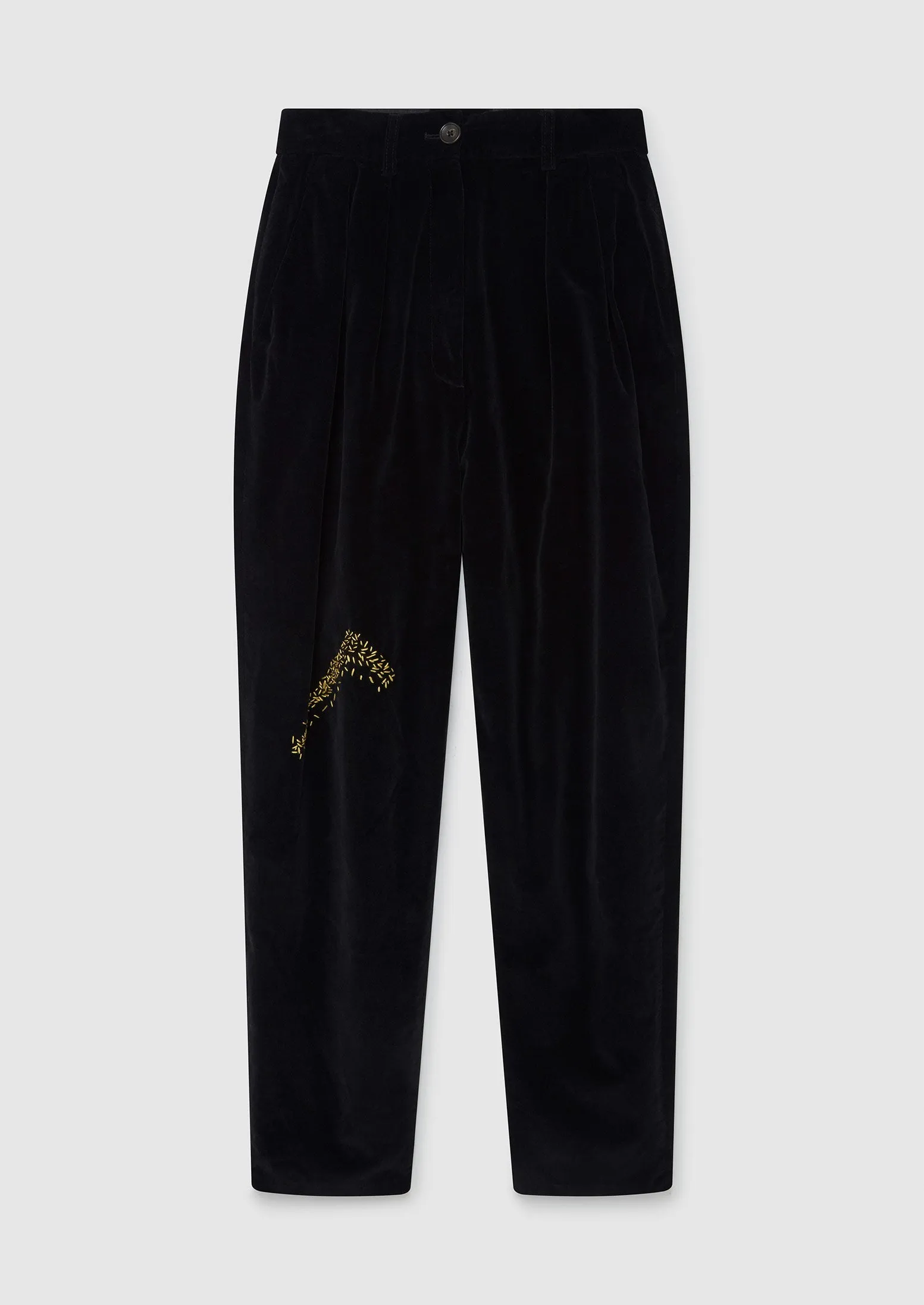 Renewed Cotton Velvet Trousers Size 6 | Black sold by TOAST