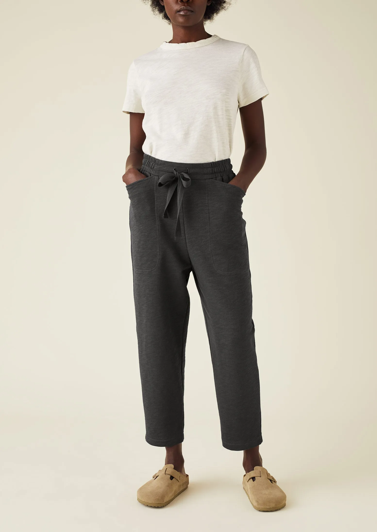 Loop Back Jersey Pull On Trousers | Charcoal sold by TOAST product image thumbnail 5