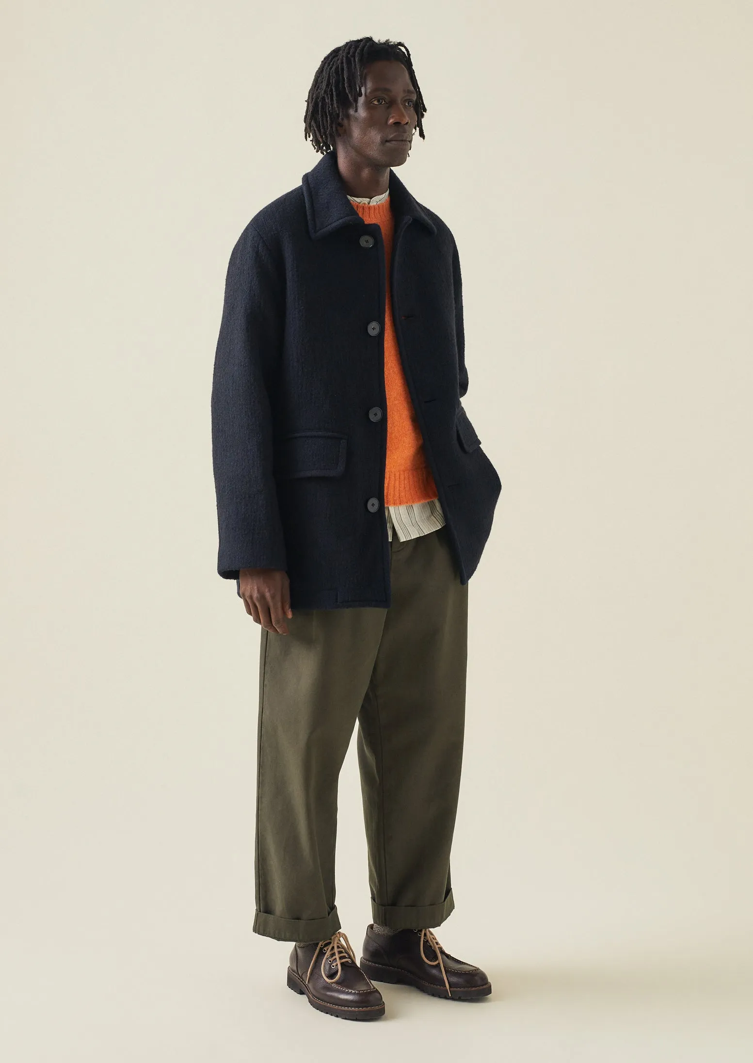 Single Breasted Car Coat | Indigo sold by TOAST product image thumbnail 3