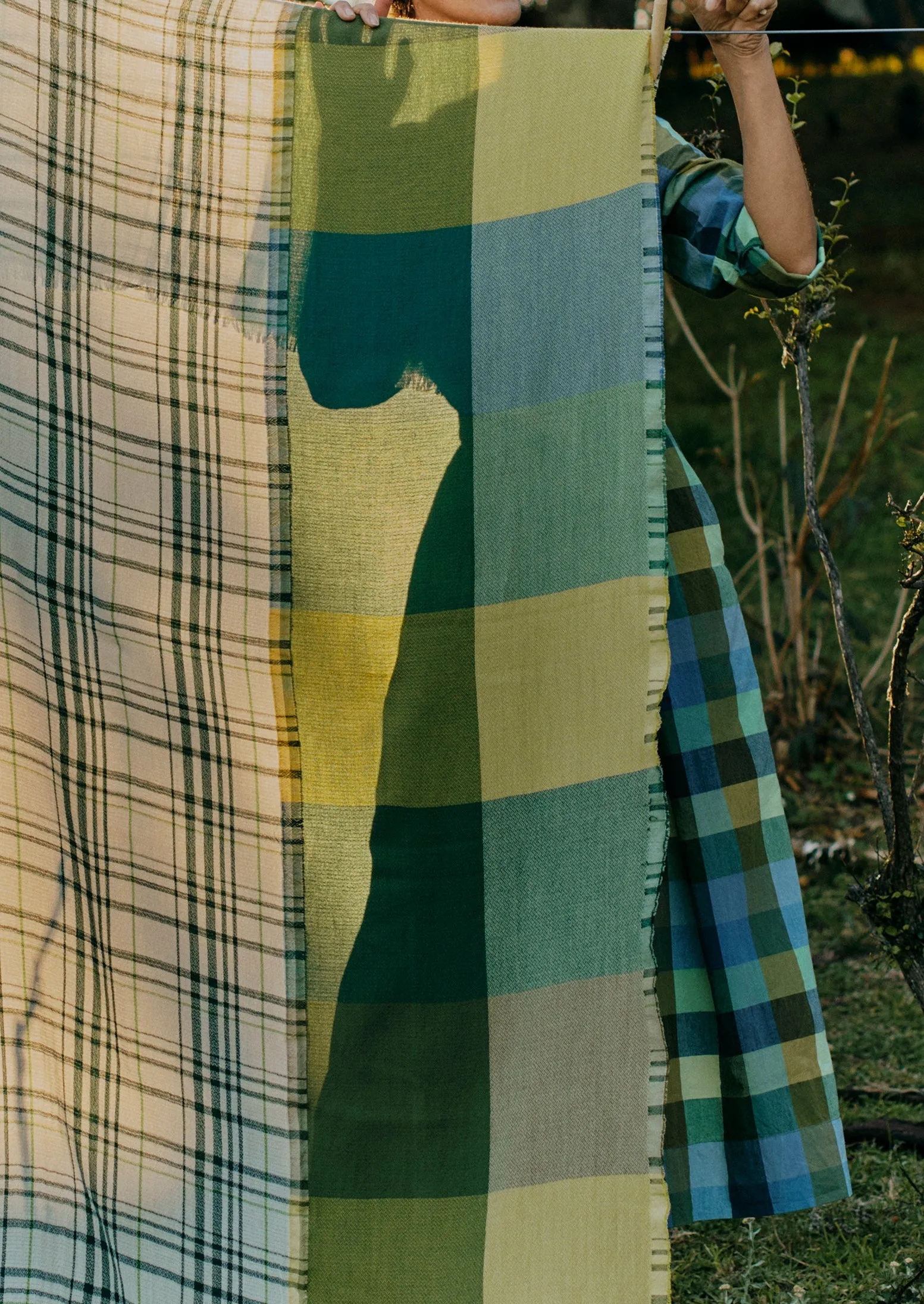 Cabin Check Scarf | Green/Multi sold by TOAST product image thumbnail 2