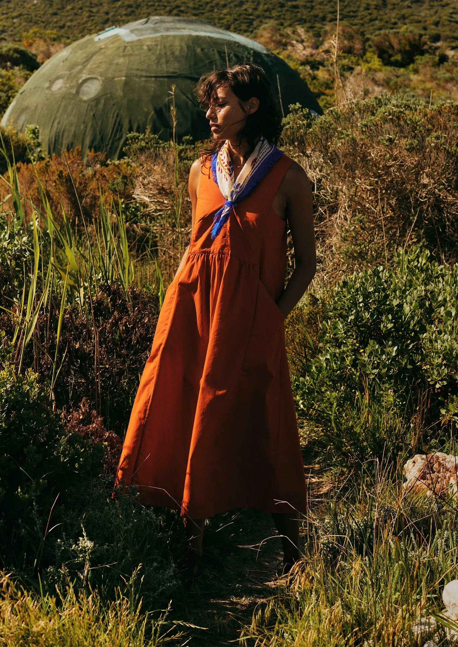 V-Neck Cotton Poplin Jumpsuit | Mango sold by TOAST product image thumbnail 4