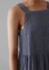 Cotton Linen Twill Gathered Waist Dress | Indigo Blue sold by TOAST