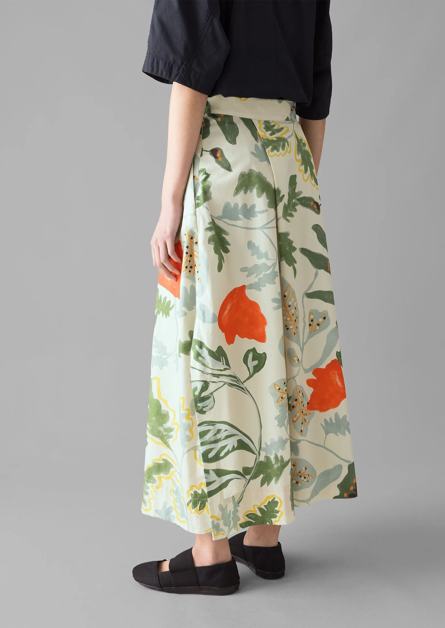 Foliage Print Poplin Skirt | Putty sold by TOAST product image thumbnail 4
