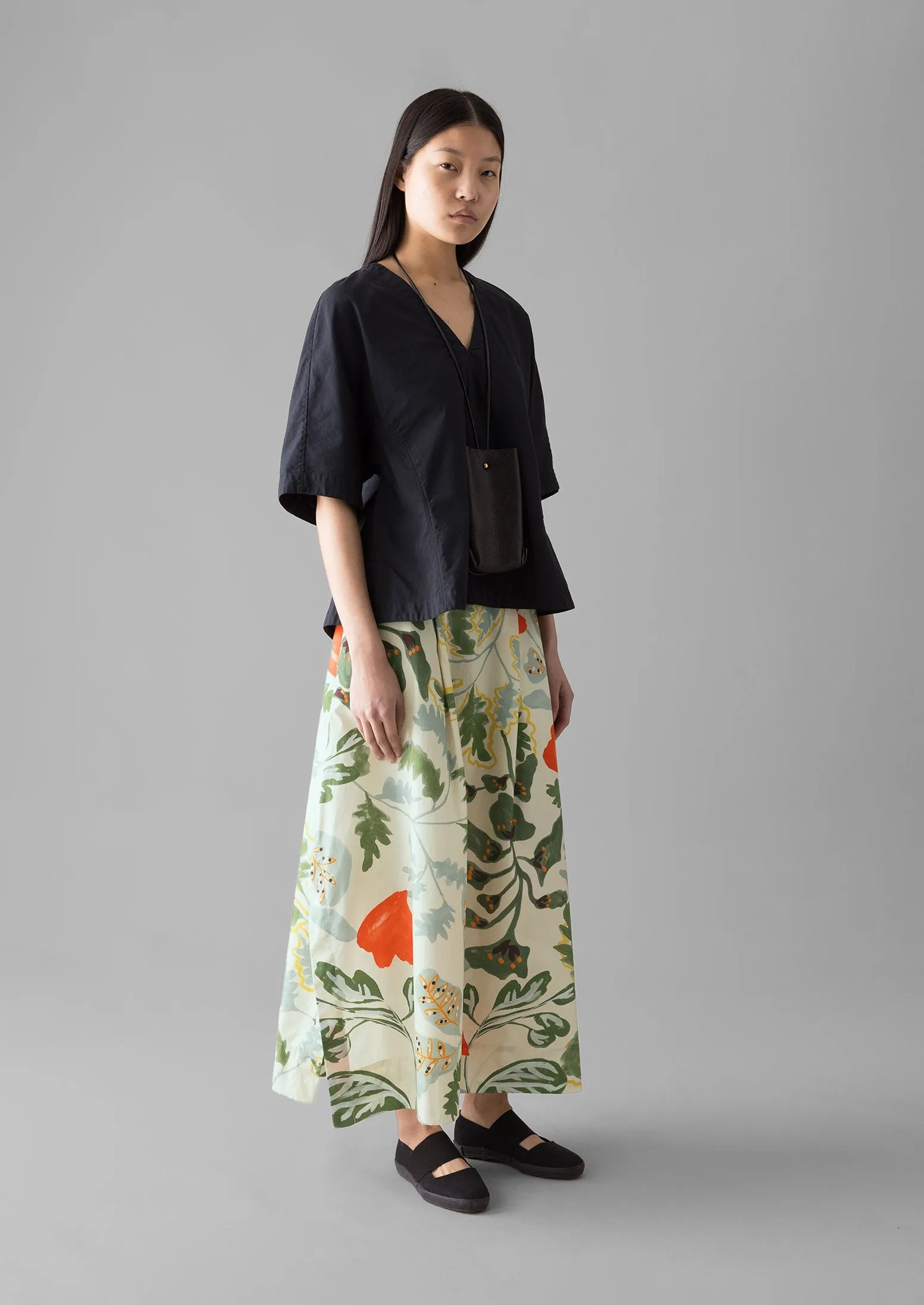 Foliage Print Poplin Skirt | Putty sold by TOAST product image thumbnail 2