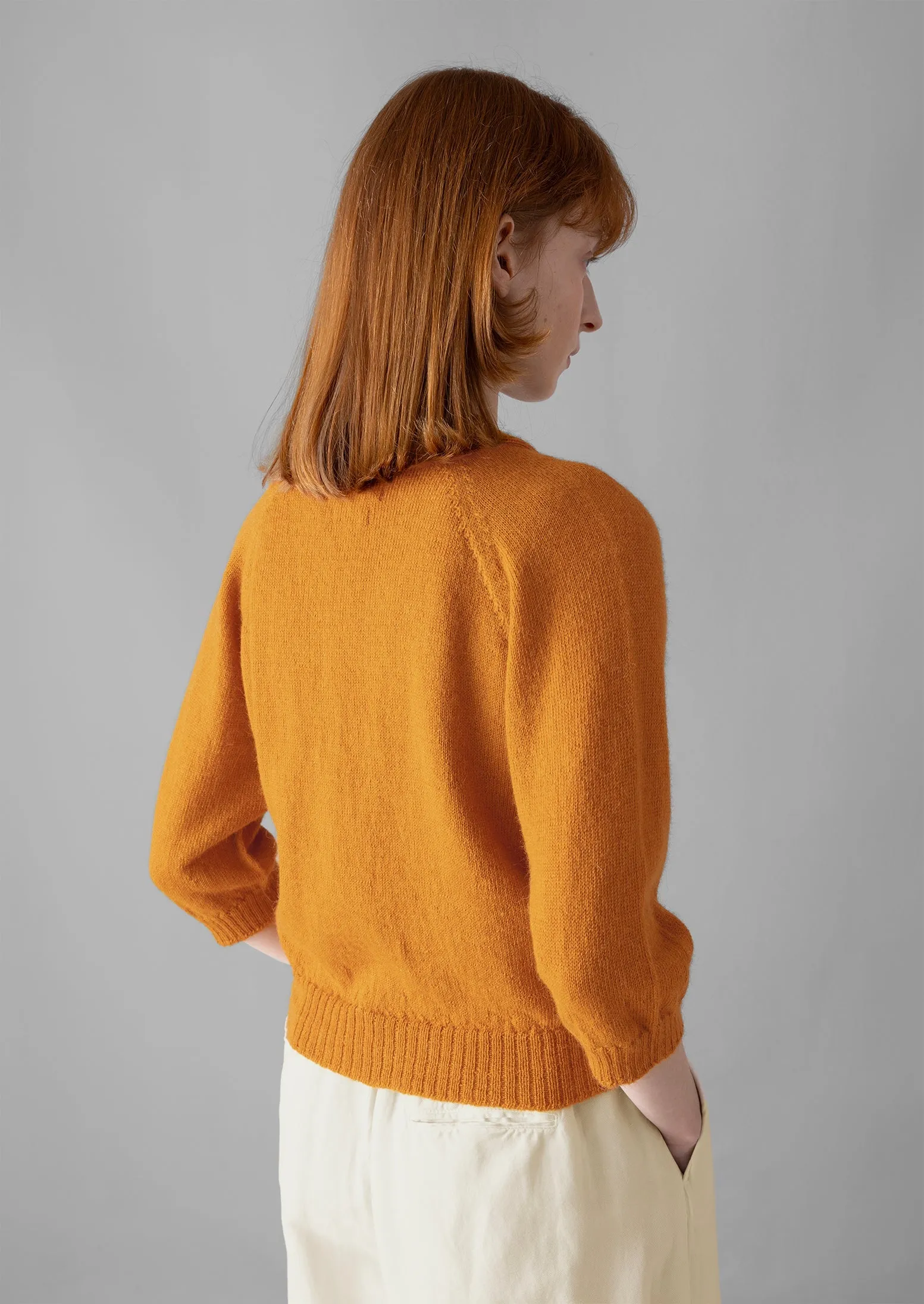 Half Sleeve Fine Alpaca Cardigan | Butternut Yellow sold by TOAST product image thumbnail 3