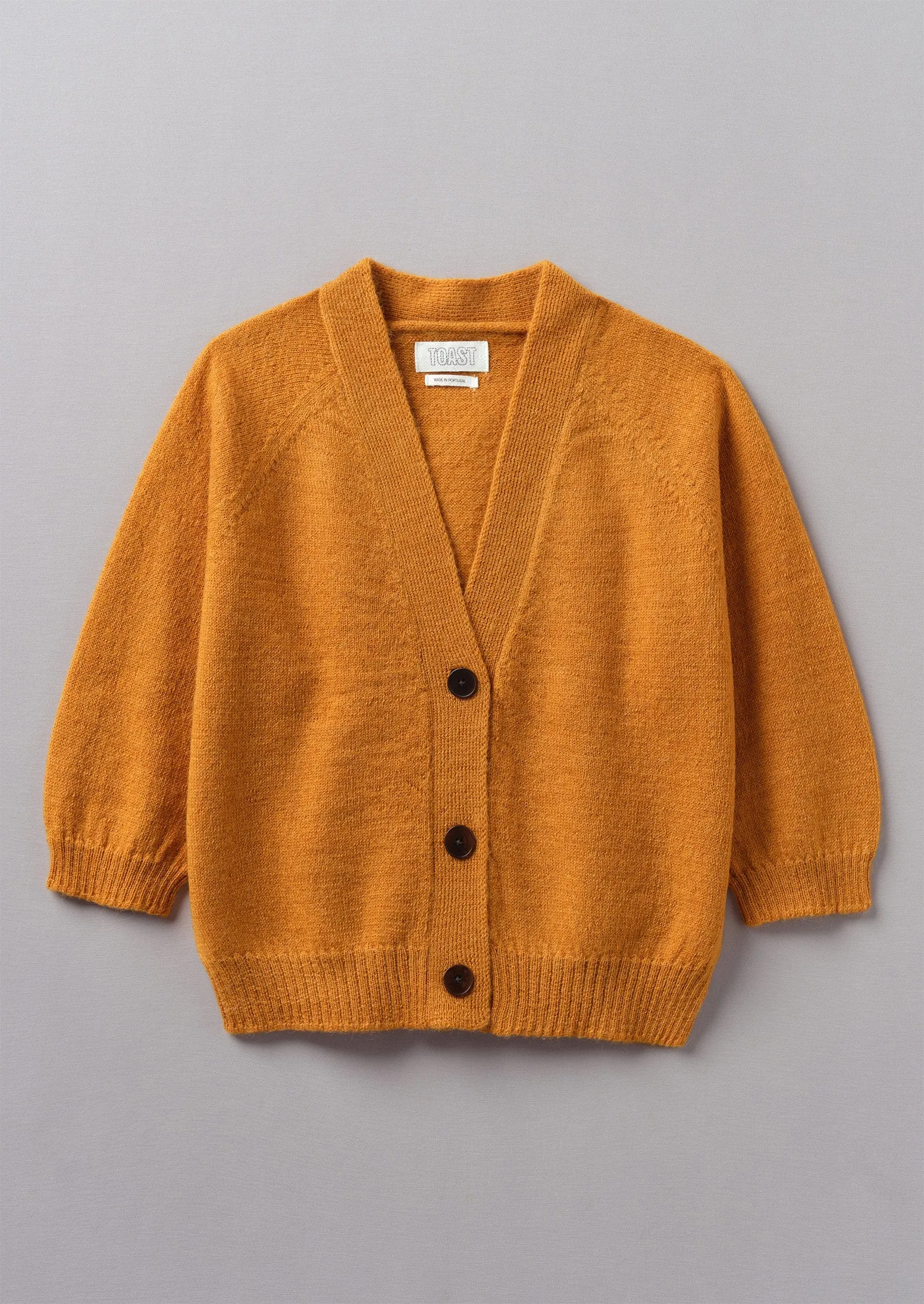 Half Sleeve Fine Alpaca Cardigan | Butternut Yellow sold by TOAST