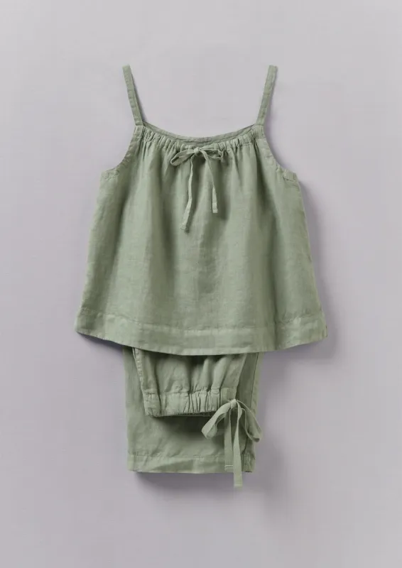 Garment Dyed Linen Pyjamas | Sage sold by TOAST