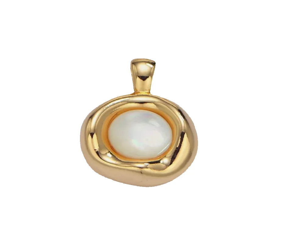 Bezel Pearl Charm sold by Get Lucky Charmed