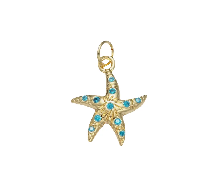 Aquamarine Starfish Charm sold by Get Lucky Charmed