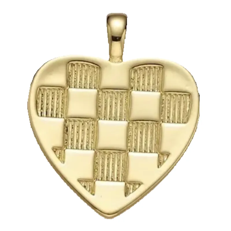Checkered Heart Charm sold by Get Lucky Charmed