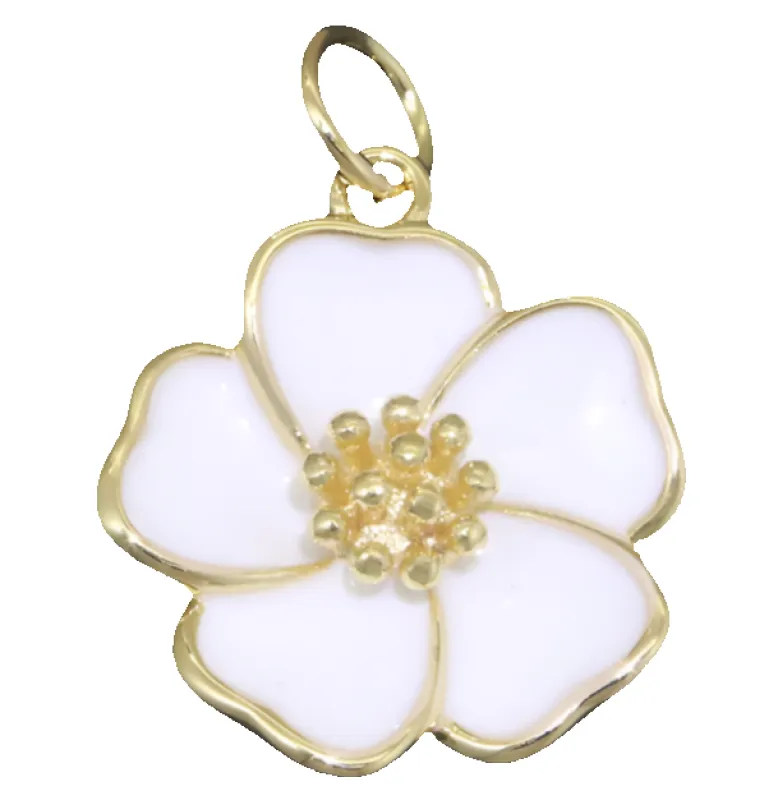 White Hibiscus Charm sold by Get Lucky Charmed