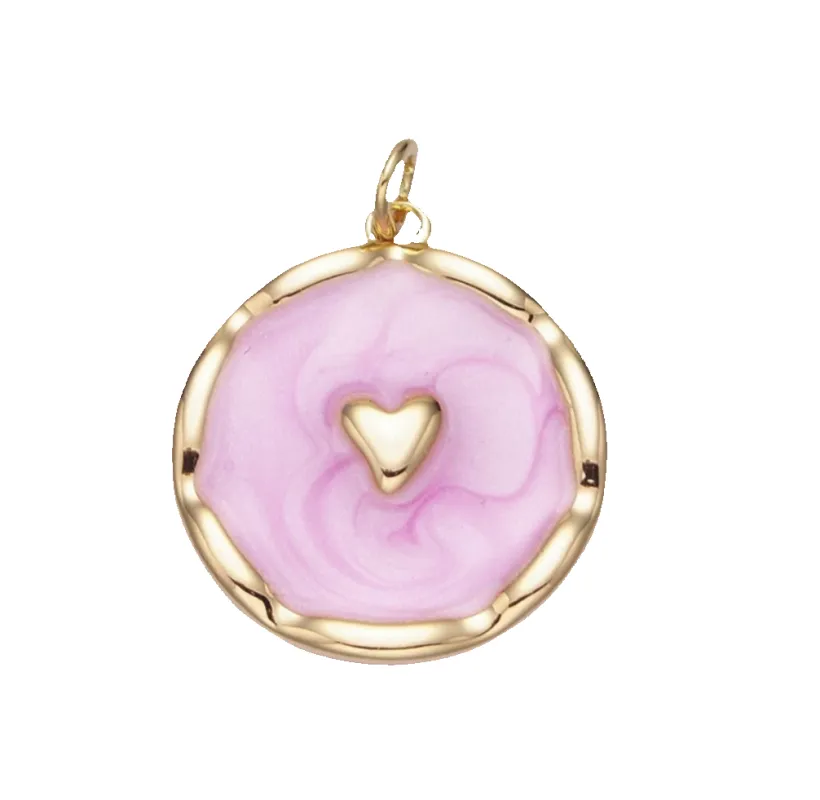 Pink Heart Coin Charm sold by Get Lucky Charmed