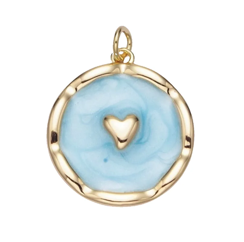 Blue Heart Coin Charm sold by Get Lucky Charmed