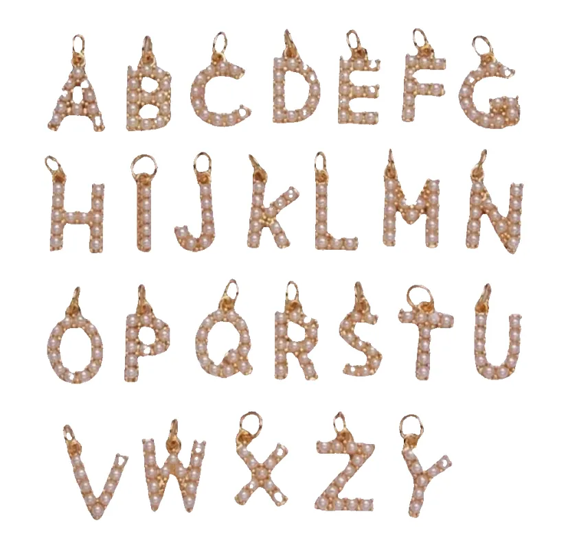 Pearl Initial Charm sold by Get Lucky Charmed