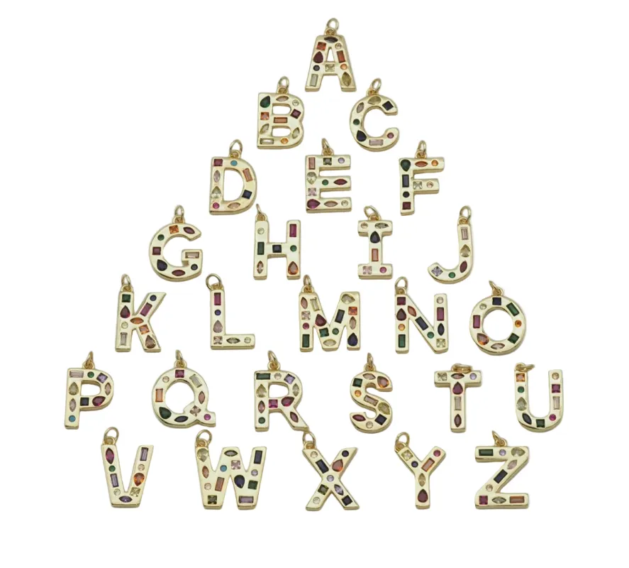 Baguette Initial Charm ￼ sold by Get Lucky Charmed