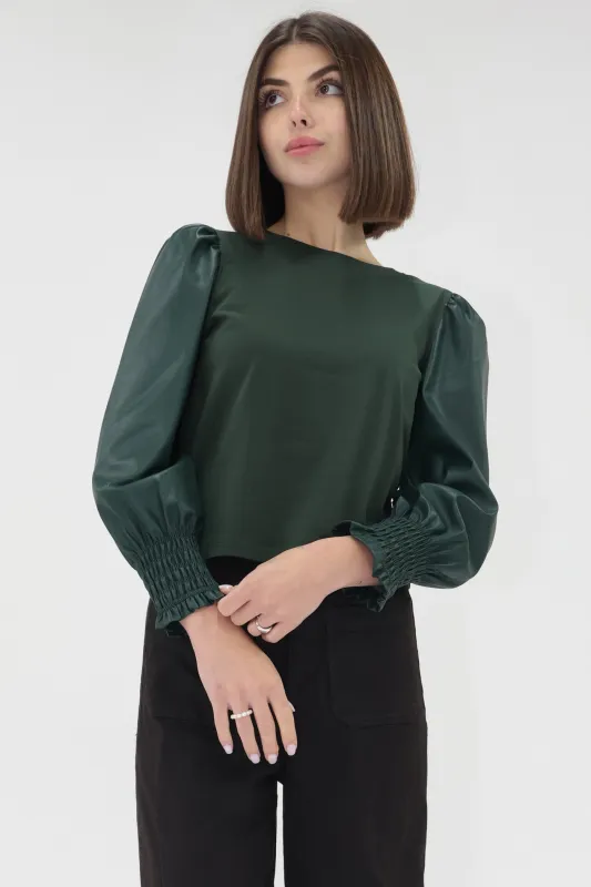 GIOVANA TOP VEGAN LEATHER sold by Another Love Clothing