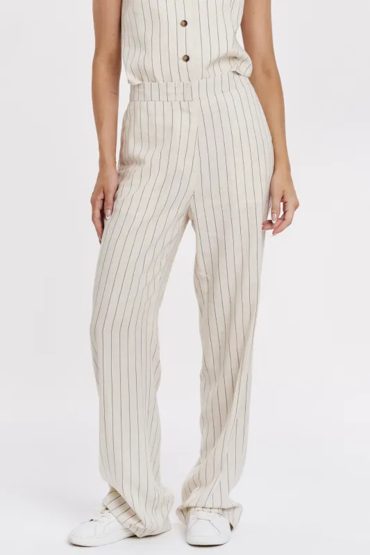 AZULA TROUSER CREAM/BLACK PINSTRIPE sold by Another Love Clothing
