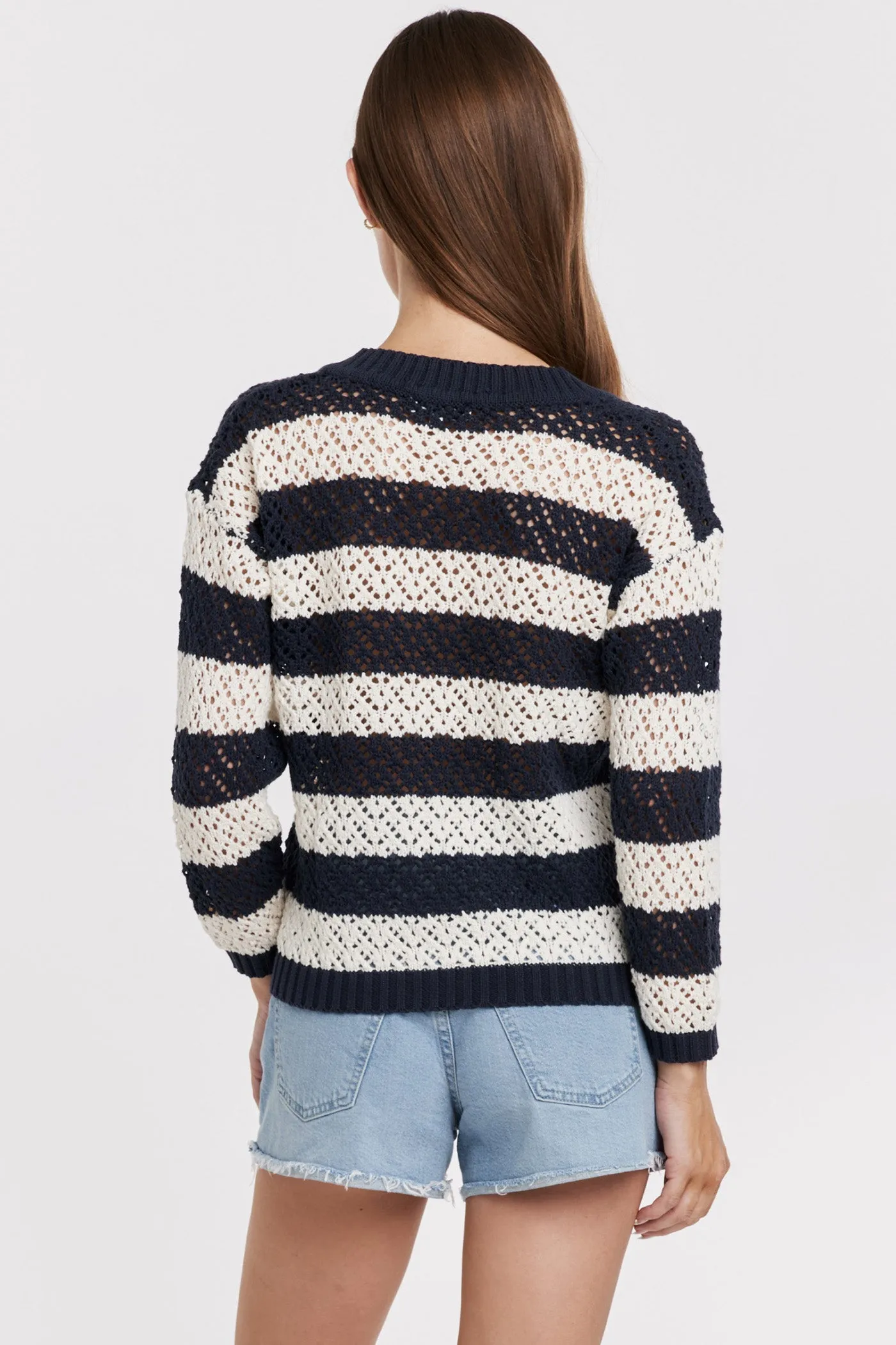 ALANI NOVELTY SWEATER NAVY CREAM STRIPE sold by Another Love Clothing product image thumbnail 3