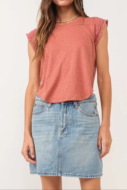 DARIA TOP RED CLAY sold by Another Love Clothing