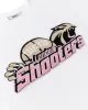Shooters Chenille T-Shirt - White/Pink sold by Trapstar London