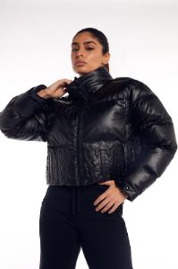 Women’s Irongate Embossed Puffer - Matt Black sold by Trapstar London