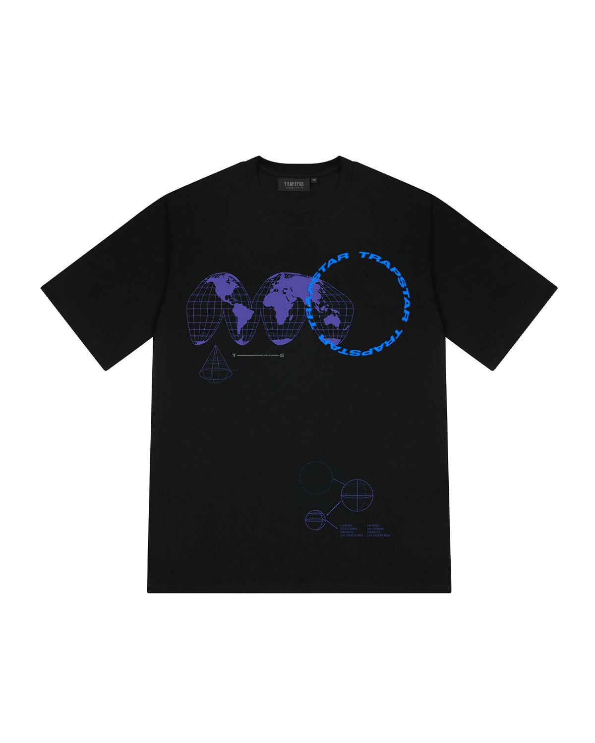 Global Takeover Tee - Black/Blue sold by Trapstar London