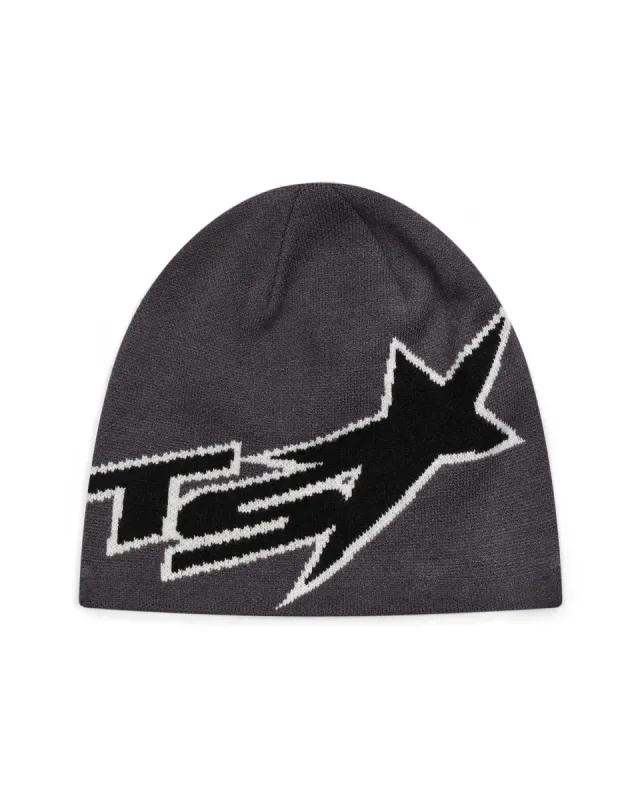 Women's TS Star Beanie - Grey/ Black sold by Trapstar London
