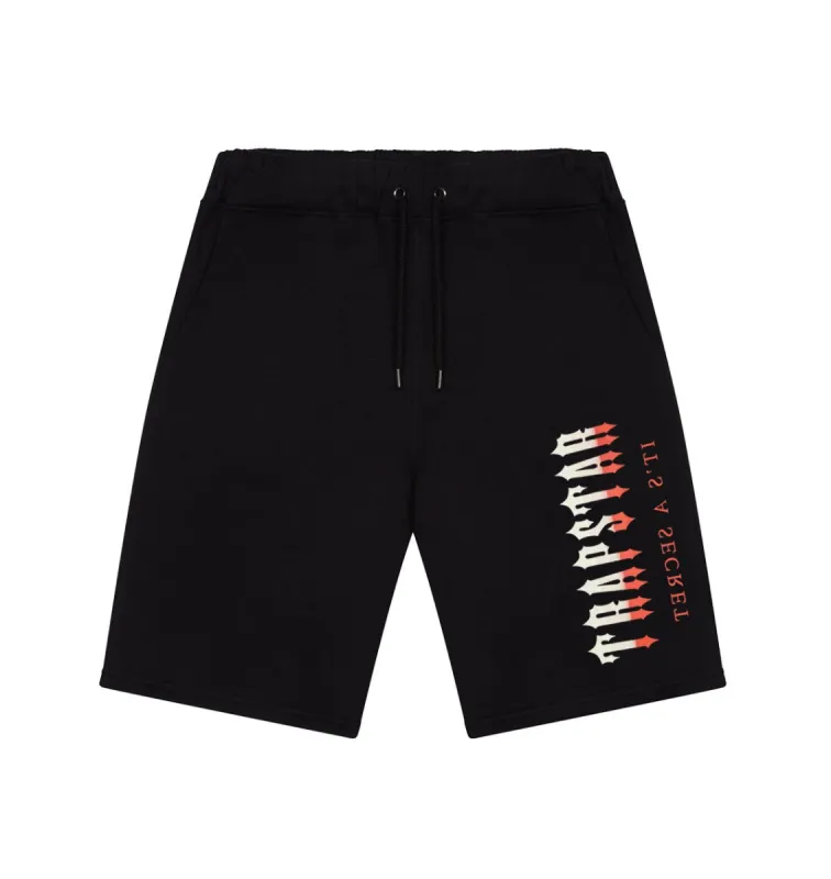 Oversized Decoded Shorts - Black/Red Gradient sold by Trapstar London