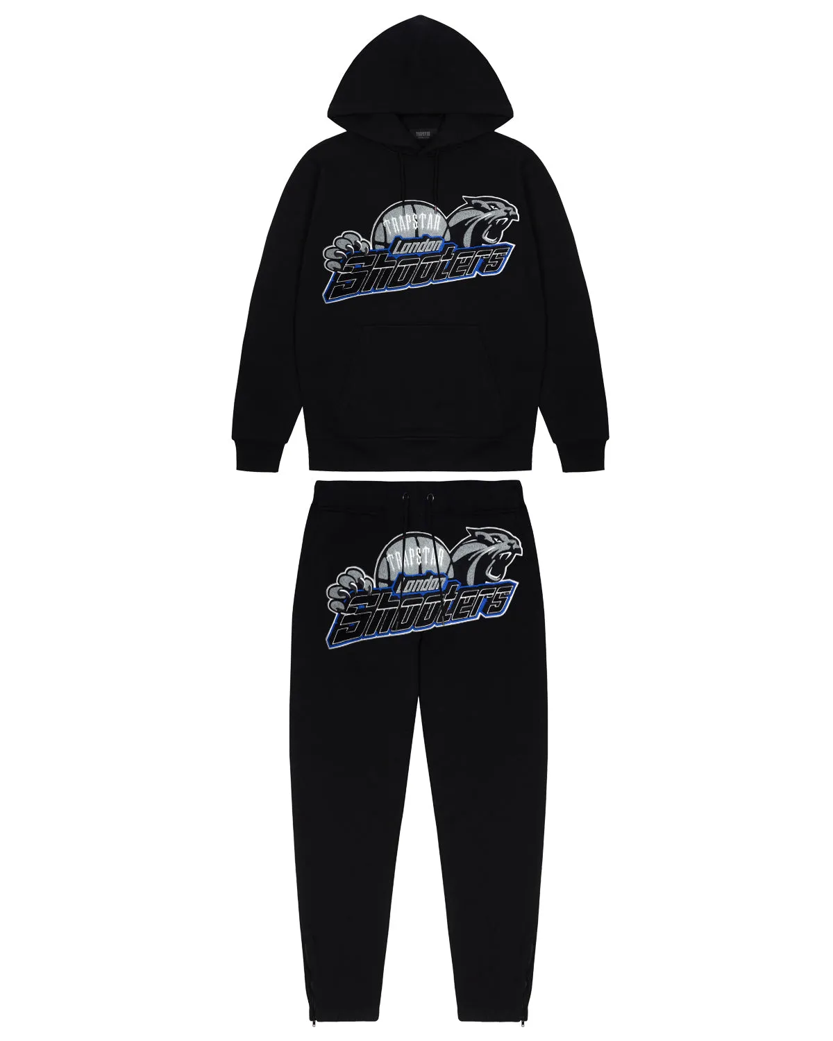 Shooters Hoodie Tracksuit - Black/Blue 2.0 sold by Trapstar London