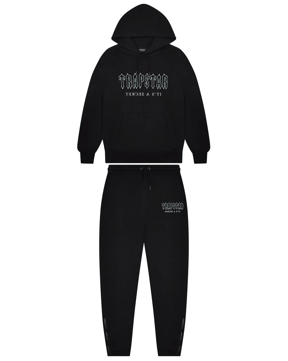 Decoded Solid Chenille Hooded Tracksuit - Black/Blue sold by Trapstar London