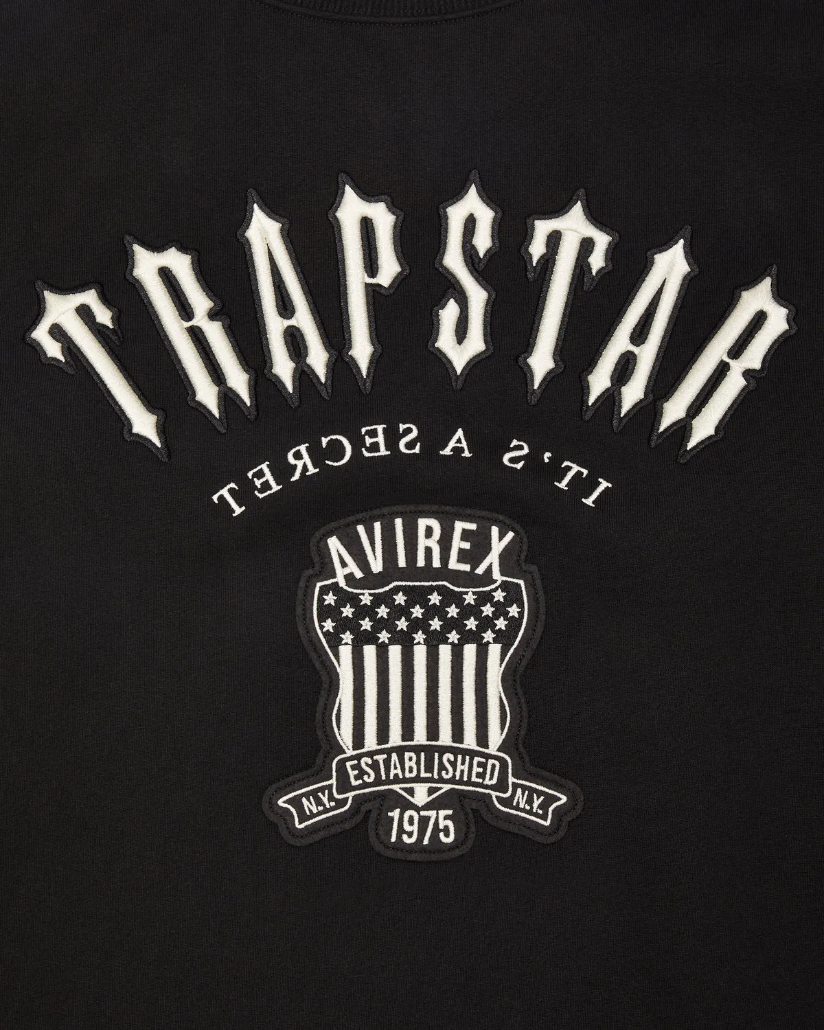 Trapstar x Avirex Crew Sweater - Black | Parallel