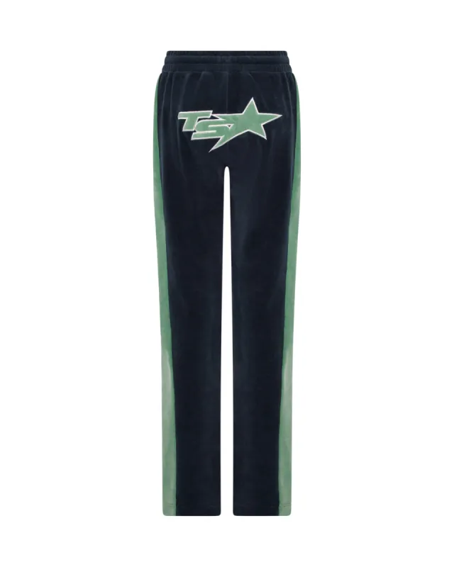 Women’s TS-Star Velour Bottoms - Green sold by Trapstar London