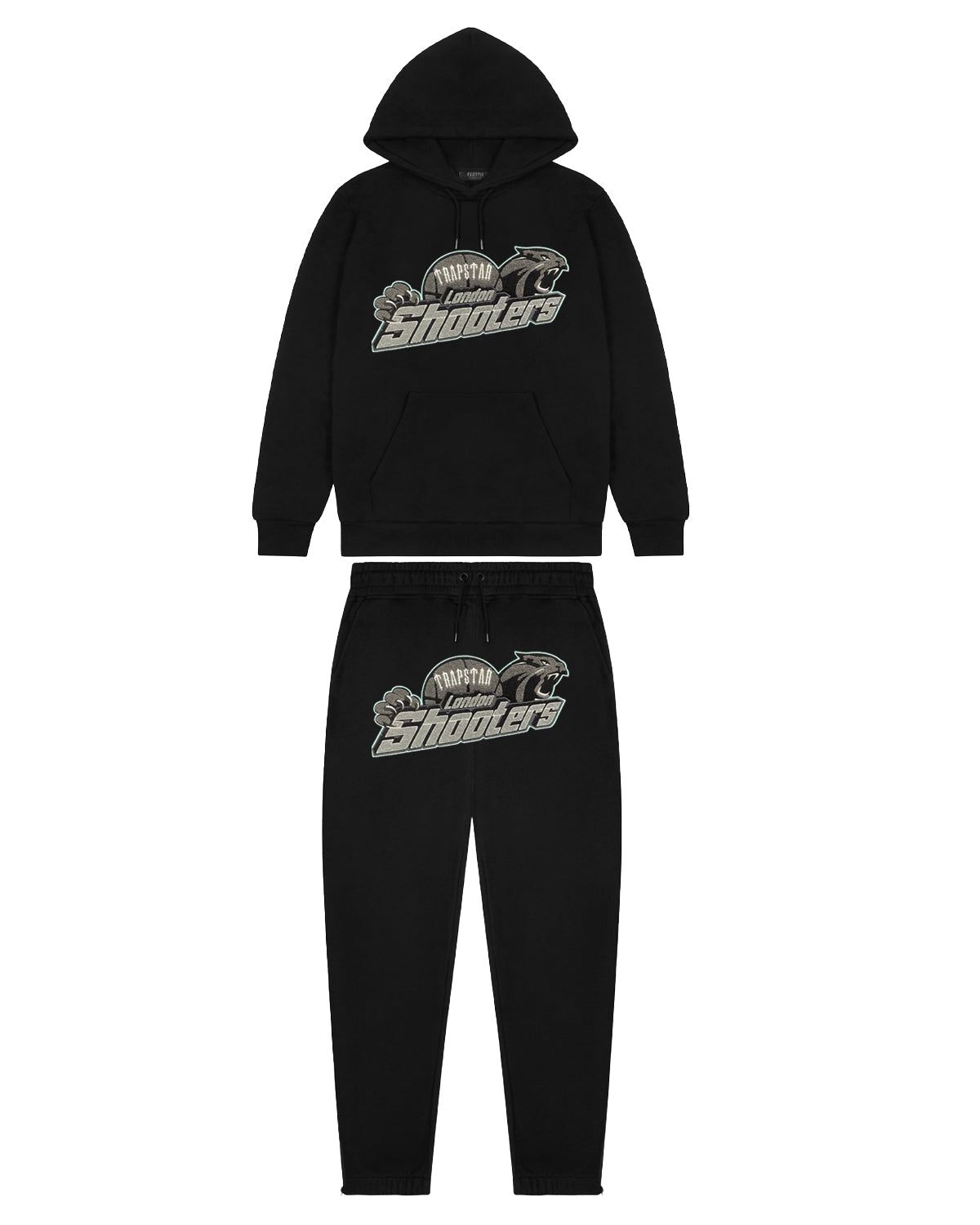 Shooters Hoodie Tracksuit - Black/Teal sold by Trapstar London