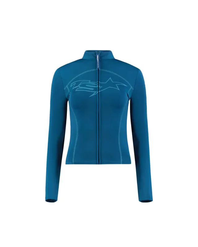 Women's TS-Star Zip Top - Turquoise sold by Trapstar London