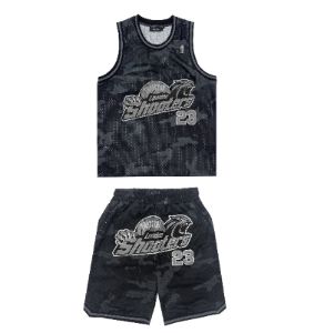 Shooters SS23 Basketball Shorts - Black Camo sold by Trapstar London