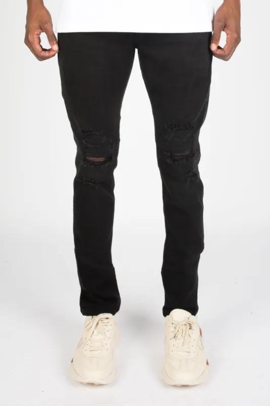 Trapstar Distressed Denim Jeans - Black sold by Trapstar London