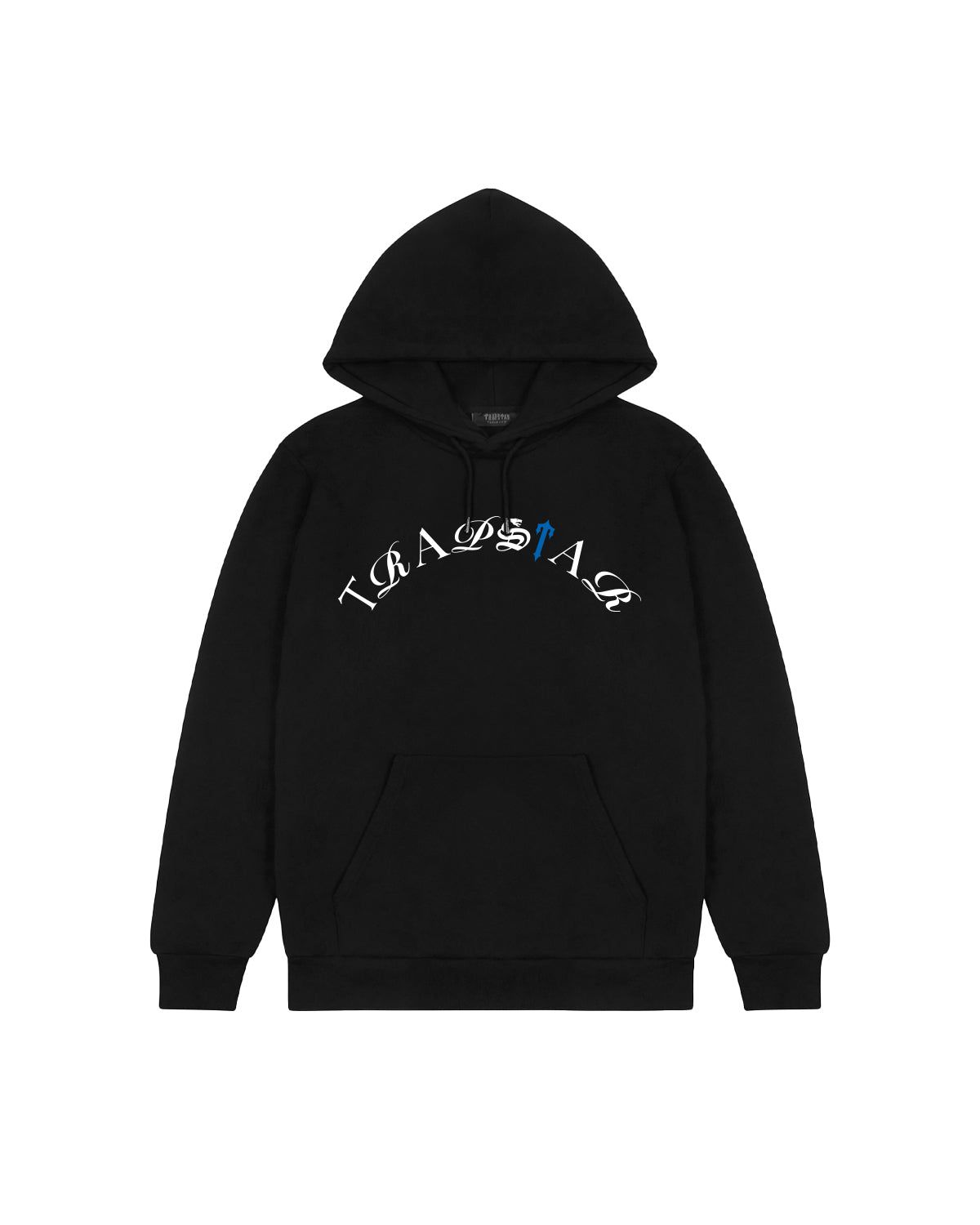 Arch Script Hoodie - Black/Blue sold by Trapstar London