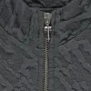 Women's Jacquard Fitted Zip Crop Top - Grey sold by Trapstar London