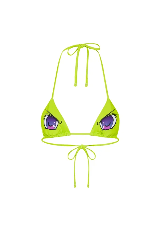 Women's Anime Bikini Top - Lime Punch sold by Trapstar London