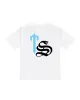 Script Tee - White/Teal sold by Trapstar London
