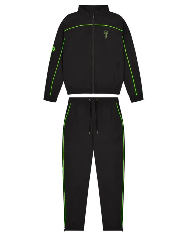 Trapstar x Psychworld Shellsuit - Black/Neon Green sold by Trapstar London