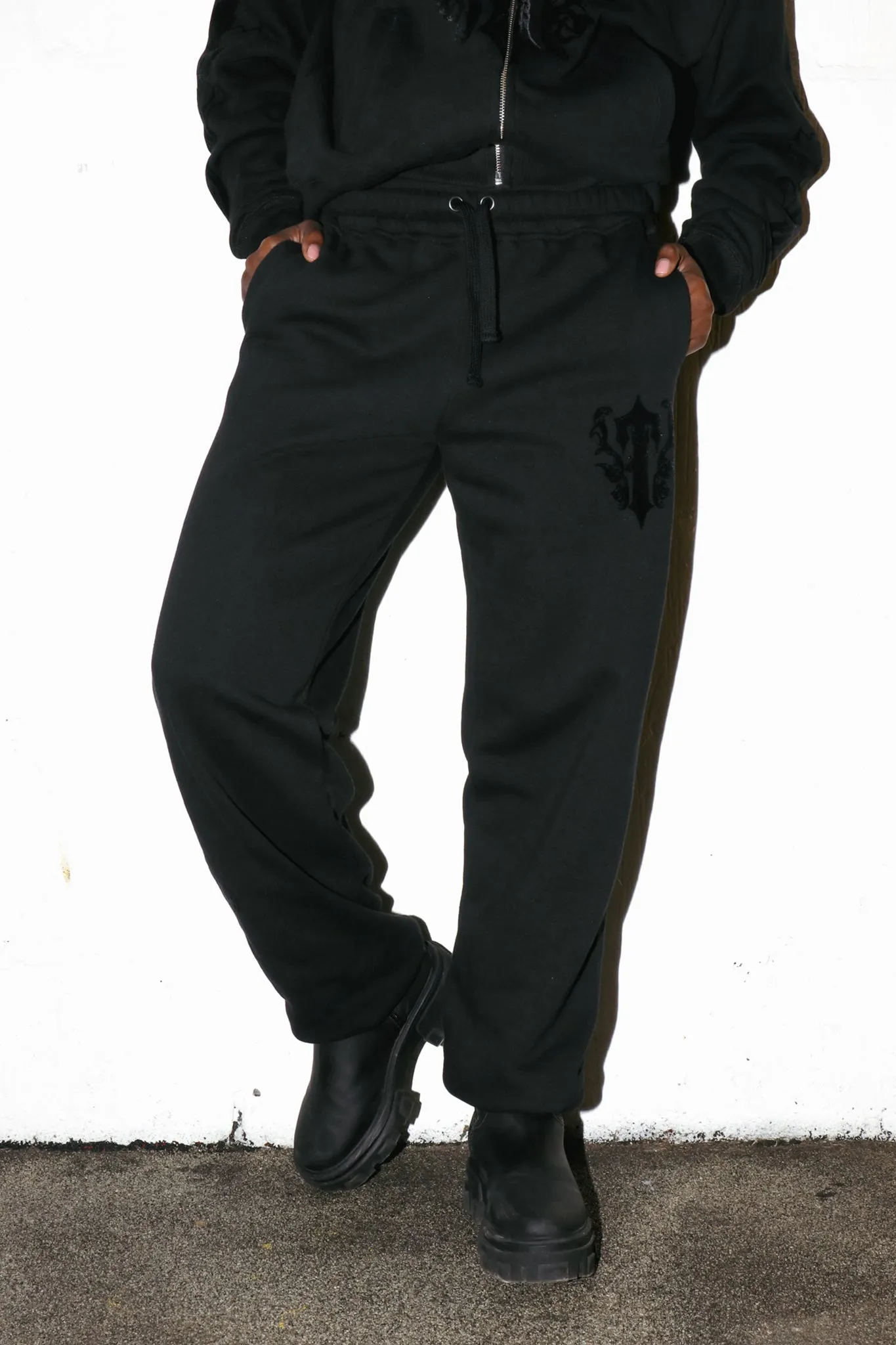 Women’s Irongate Royal-T Flock Jogging Bottoms - Black sold by Trapstar London product image thumbnail 5