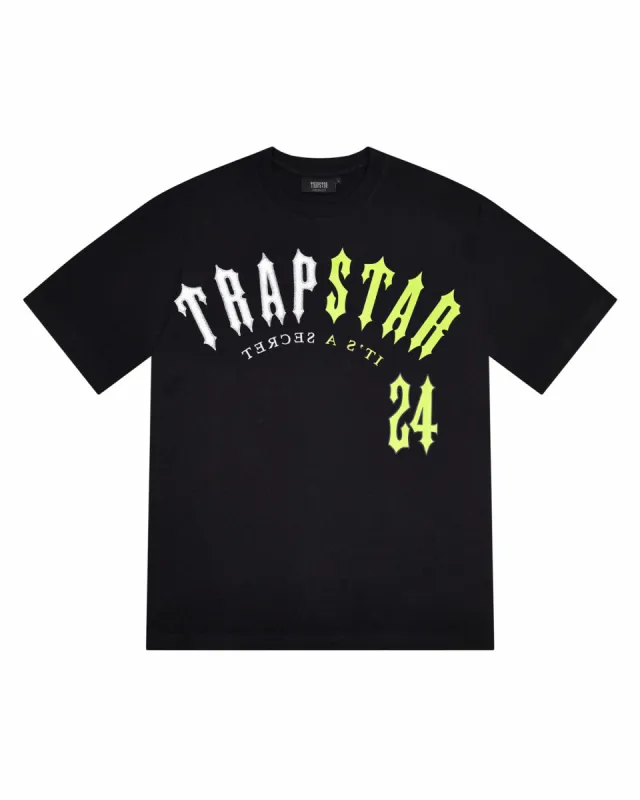 Irongate Split Arch T-Shirt - Black/Slime sold by Trapstar London