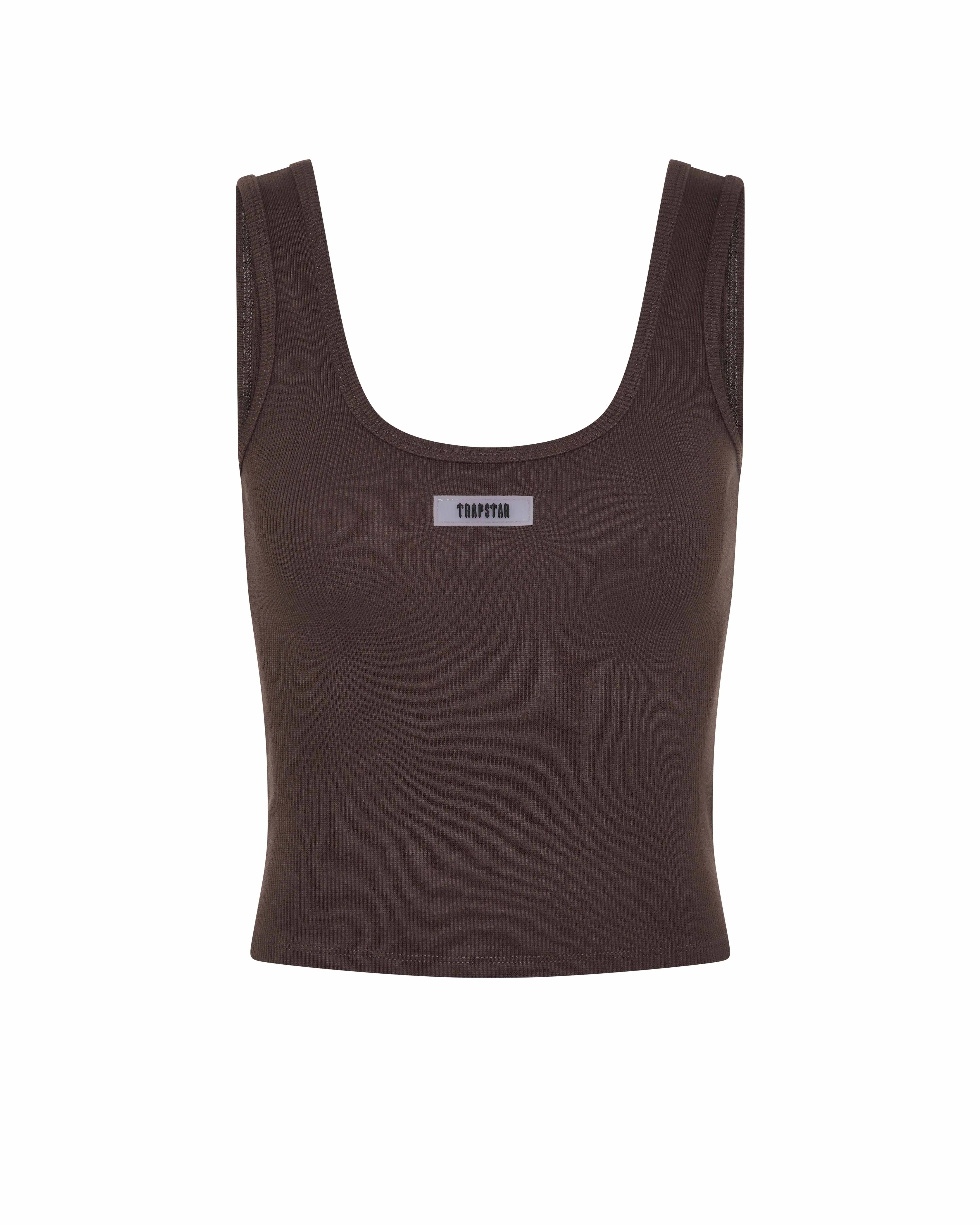Women's Rib Vest with Irongate Silicone Badge - Brown sold by Trapstar London