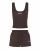 Women's Rib Vest with Irongate Silicone Badge - Brown sold by Trapstar London