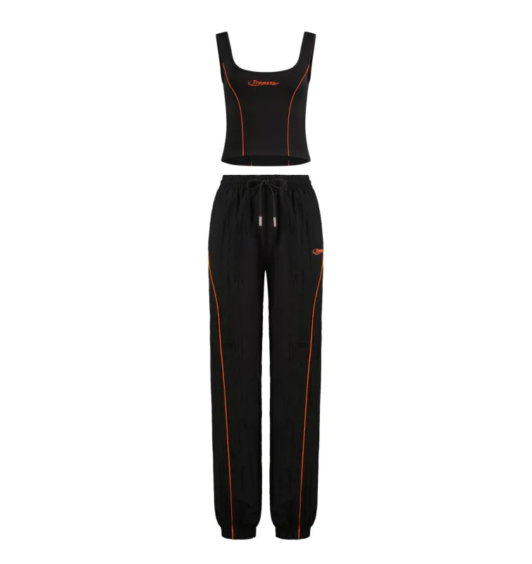 Women’s Hyperdrive Vest & Ripstop Bottoms Set - Black/Orange sold by Trapstar London